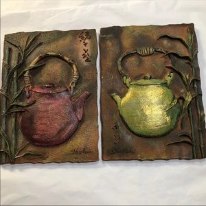 S. Vassileva 3D Teapot Tile Artwork (2 each)